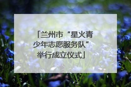 兰州市“星火青少年志愿服务队”举行成立仪式
