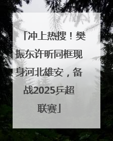 冲上热搜！樊振东许昕同框现身河北雄安，备战2025乒超联赛