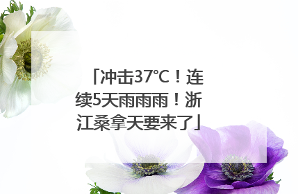 冲击37℃！连续5天雨雨雨！浙江桑拿天要来了