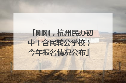 刚刚，杭州民办初中（含民转公学校）今年报名情况公布