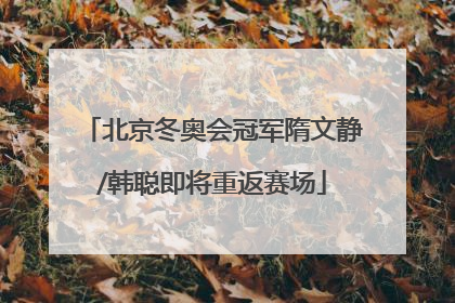 北京冬奥会冠军隋文静/韩聪即将重返赛场