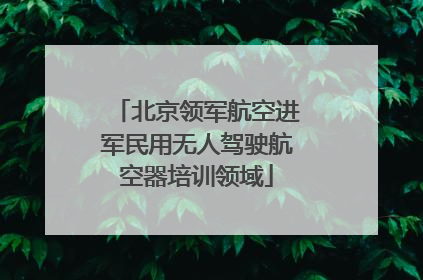 北京领军航空进军民用无人驾驶航空器培训领域