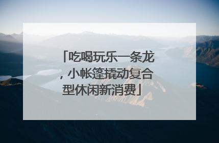 吃喝玩乐一条龙，小帐篷撬动复合型休闲新消费