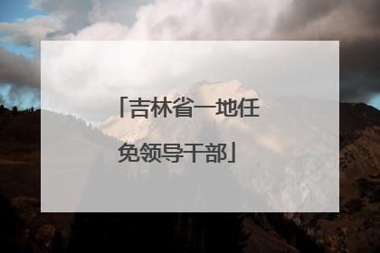 吉林省一地任免领导干部