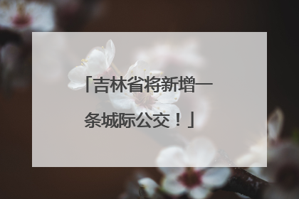 吉林省将新增一条城际公交！