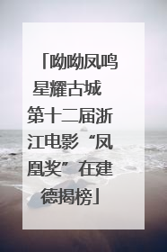 呦呦凤鸣星耀古城 第十二届浙江电影“凤凰奖”在建德揭榜