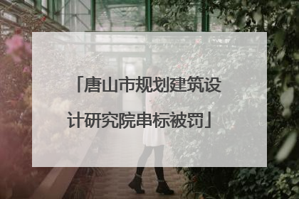 唐山市规划建筑设计研究院串标被罚