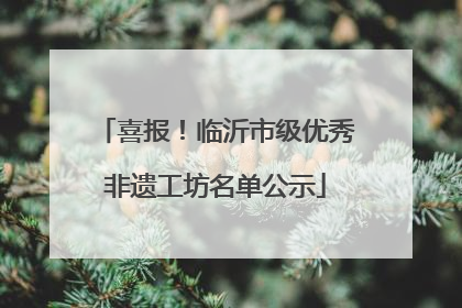 喜报！临沂市级优秀非遗工坊名单公示