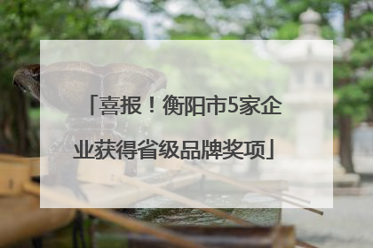 喜报！衡阳市5家企业获得省级品牌奖项