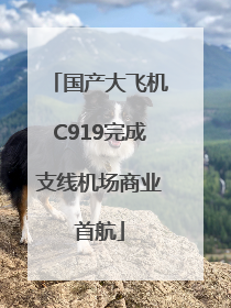 国产大飞机C919完成支线机场商业首航