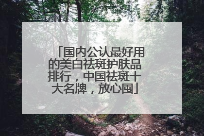国内公认最好用的美白祛斑护肤品排行，中国祛斑十大名牌，放心囤