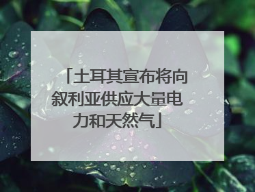 土耳其宣布将向叙利亚供应大量电力和天然气