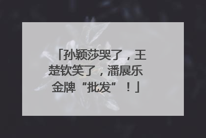孙颖莎哭了，王楚钦笑了，潘展乐金牌“批发”！