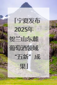 宁夏发布2025年贺兰山东麓葡萄酒领域“五新”成果