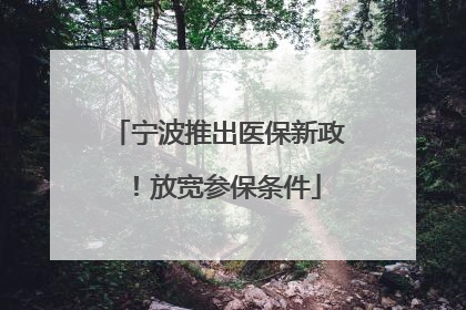 宁波推出医保新政！放宽参保条件