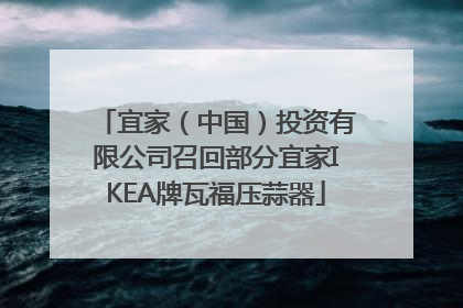 宜家（中国）投资有限公司召回部分宜家IKEA牌瓦福压蒜器