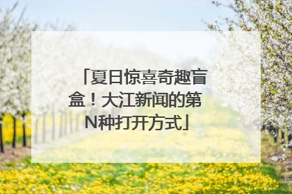 夏日惊喜奇趣盲盒！大江新闻的第N种打开方式