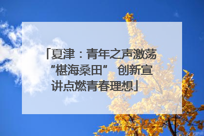 夏津：青年之声激荡“椹海桑田” 创新宣讲点燃青春理想