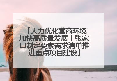 大力优化营商环境 加快高质量发展丨张家口制定要素需求清单推进重点项目建设