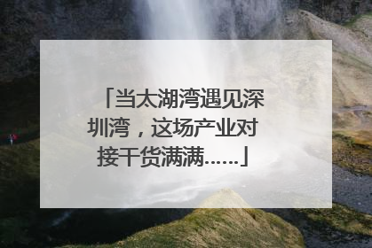 当太湖湾遇见深圳湾，这场产业对接干货满满……
