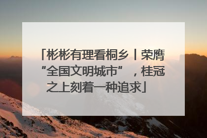 彬彬有理看桐乡丨荣膺“全国文明城市”，桂冠之上刻着一种追求