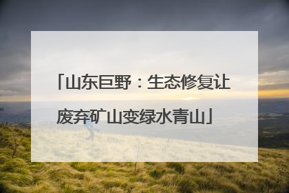 山东巨野：生态修复让废弃矿山变绿水青山