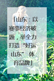 山东：以赛事经济破题，举全力打造“好运山东” 体育品牌