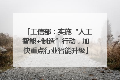 工信部：实施“人工智能+制造”行动，加快重点行业智能升级
