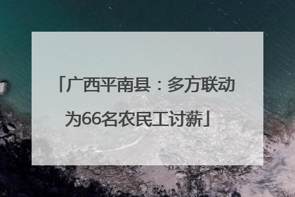 广西平南县：多方联动为66名农民工讨薪