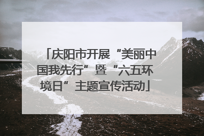 庆阳市开展“美丽中国我先行”暨“六五环境日”主题宣传活动