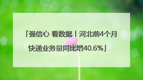 强信心 看数据丨河北前4个月快递业务量同比增40.6%