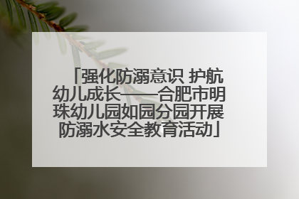 强化防溺意识 护航幼儿成长——合肥市明珠幼儿园如园分园开展防溺水安全教育活动