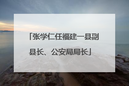 张学仁任福建一县副县长、公安局局长