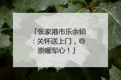 张家港市乐余镇：关怀送上门，尊崇暖军心！