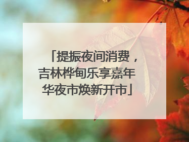 提振夜间消费，吉林桦甸乐享嘉年华夜市焕新开市