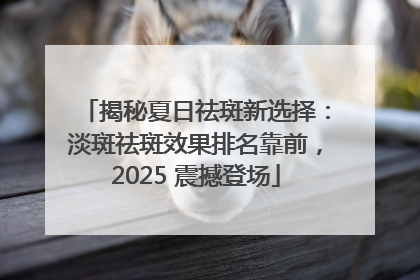 揭秘夏日祛斑新选择：淡斑祛斑效果排名靠前，2025 震撼登场