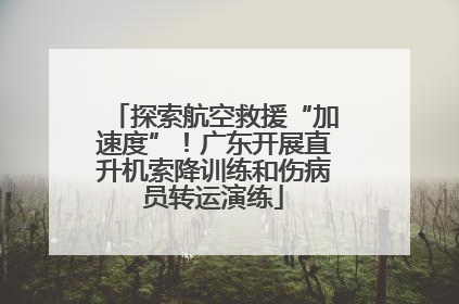 探索航空救援“加速度”！广东开展直升机索降训练和伤病员转运演练
