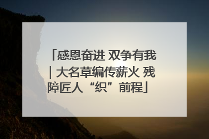 感恩奋进 双争有我｜大名草编传薪火 残障匠人“织”前程