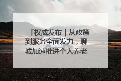 权威发布｜从政策到服务全面发力，聊城加速推进个人养老金制度落地