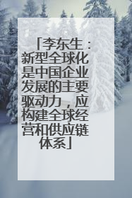 李东生：新型全球化是中国企业发展的主要驱动力，应构建全球经营和供应链体系