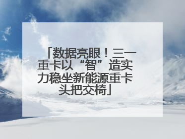 数据亮眼！三一重卡以“智”造实力稳坐新能源重卡头把交椅