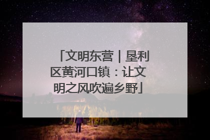 文明东营｜垦利区黄河口镇：让文明之风吹遍乡野
