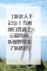 新农人手记⑤丨当湘潭白莲遇上云端电商 新视野带来了新路径