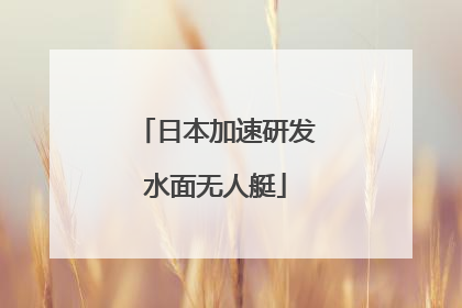 日本加速研发水面无人艇