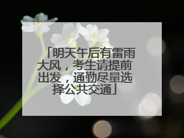 明天午后有雷雨大风，考生请提前出发，通勤尽量选择公共交通