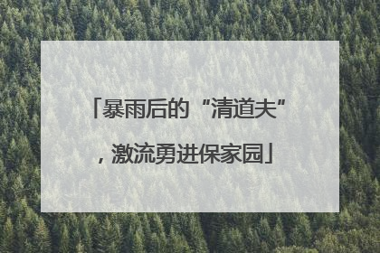 暴雨后的“清道夫”，激流勇进保家园