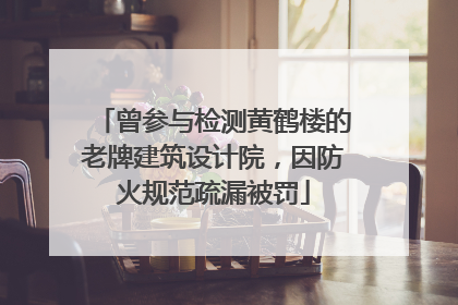 曾参与检测黄鹤楼的老牌建筑设计院，因防火规范疏漏被罚