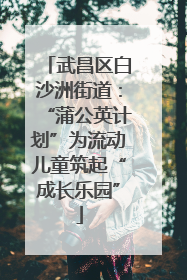 武昌区白沙洲街道：“蒲公英计划”为流动儿童筑起“成长乐园”