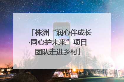 株洲“润心伴成长·同心护未来”项目团队走进乡村