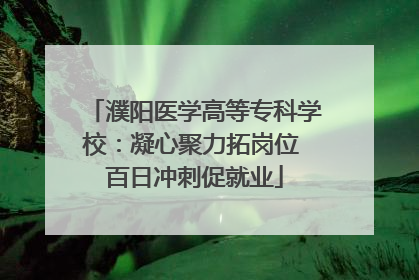 濮阳医学高等专科学校：凝心聚力拓岗位 百日冲刺促就业